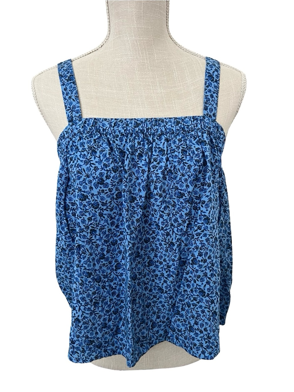 Old Navy Blue Floral Square-Neck Camisole